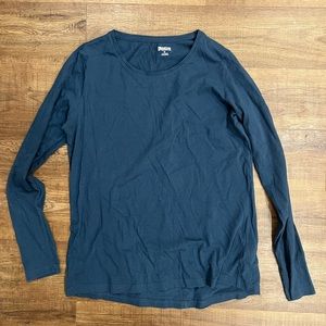 DULUTH TRADING womens tissue blue long sleeve t shirt MEDIUM